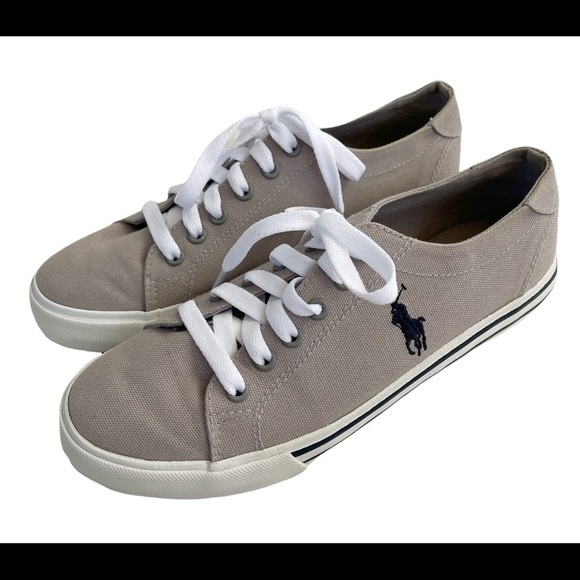 Polo Ralph Lauren gray canvas sneakers shoes - Picture 12 of 12